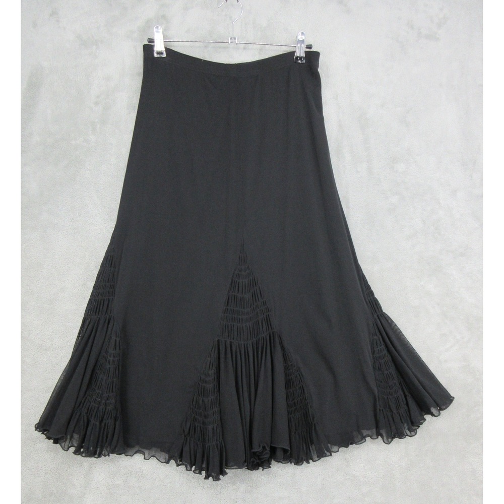 Coldwater Creek Skirt Womens Size S Godet Ruffle Shirred Hem Whimsigoth Fairy